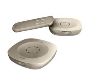 Phonak Roger wireless microphone system with charging bases