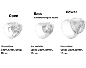 Oticon Domes: Open, Bass (Single & Double Vent) & Power
