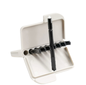 Hearing aid wax guard replacements with storage case